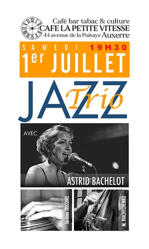 Concert de jazz avec le trio Astrid Bachelot (chant), Jrme Tricoire (piano) et Maxime Ivachtchenko (contrebasse)