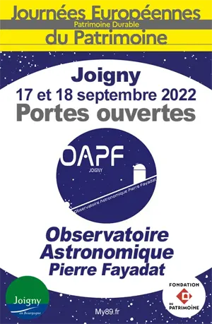 Journées Européennes du Patrimoine : Portes ouvertes de l'Observatoire Astronomique Pierre Fayadat (Découverte d'un observatoire amateur et de son téléscope)