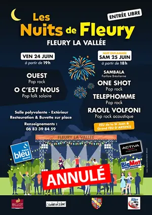 Annulé suite aux intempéries // Les Nuits de Fleury : Concert avec les groupes Ouest (pop rock) et O C'est Nous (Pop folk solaire / nouveauté !)