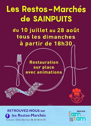 Les Restos-Marchés de Sainpuits : Marché de producteurs et d'artisans locaux avec animations musicales et restauration sur place