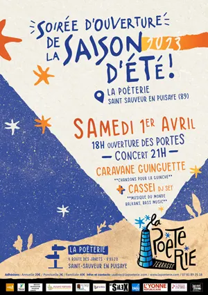 Ouverture de la saison d't de la Poterie : Concerts avec Caravane Guinguette (Musique pour la guinche !) et Cassei Dj Set (Musique du Monde, Balkan, Bass Music)