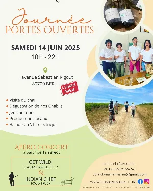 Journée portes ouvertes au Domaine Marini : visite, dégustation, jeu concours, producteurs locaux, balade VTT et apéro-concert avec Get Wild (pop électro) et food-truck par Indian Chef