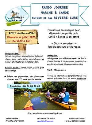 Rando Journée Marche & Canoë avec Hors Sentiers Canoë-Kayak et Pascal