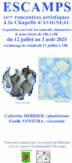 34èmes rencontres artistiques à la Chapelle d’Avigneau : Vernissage de l'exposition de Catherine Derrier (plasticienne) et Estelle Ventura (céramiste)