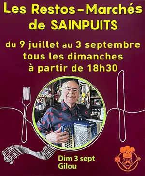 Les Restos-Marchs de Sainpuits : March de producteurs et d'artisans locaux + ambiance et animation musicale assures par Gilou + Restauration sur place