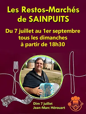 Les Restos-Marchs de Sainpuits : March de producteurs et d'artisans locaux + ambiance et animation musicale assures par Jean-Marc Hrouart + Restauration sur place