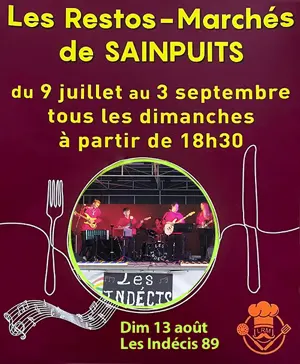 Les Restos-Marchs de Sainpuits : March de producteurs et d'artisans locaux + ambiance et animation musicale assures par les Indcis 89 + Restauration sur place