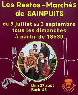 Les Restos-Marchs de Sainpuits : March de producteurs et d'artisans locaux + ambiance et animation musicale assures par le groupe Back-US + Restauration sur place