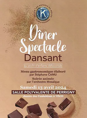 Dner Spectacle Dansant anim par l'orchestre Mosaque avec menu gastronomique labor par Stphane Camu (au profit des enfants dfavoriss)