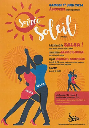 Soir�e Soleil : initiation � la Salsa + Animation Jazz & Bossa + Ap�ro et repas Rougail saucisse