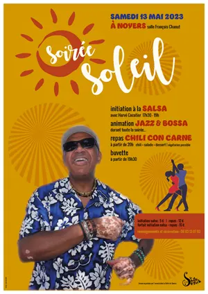 Soire Soleil : initiation  la Salsa + Animation Jazz & Bossa + Apro et repas Chili con carne