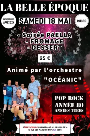 Soire resto-concert avec l'orchestre Ocanic (pop rock, annes 80,  annes tubes)