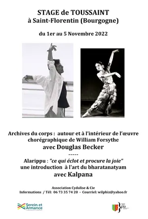 COMPLET // Stage de Toussaint avec Cydalise & Cie / Stage de danse de niveau avancé autour et à l'intérieur de l'oeuvre chorégraphique de William Forsythe avec Douglas Becker + une introduction à l'art du bharatanatyam avec Kalpana