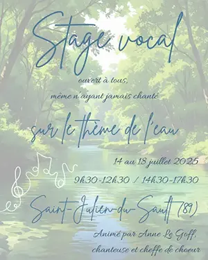 Stage de chant avec Anne Le Goff sur le thème de l'eau (venez chanter même si vous n'avez encore jamais chanté de votre vie !)