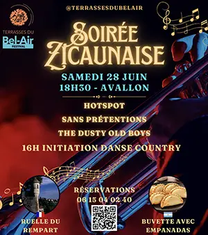 Soirée Zicaunaise (et initiation Danse Country à 16h) dans le cadre du Festival Terrasses du Bel-Air