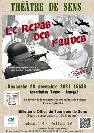 Théâtre : Le Repas des Fauves par le Théâtre Sans Nom de Maillot (comédie dramatique de Vahé Katcha / Mise en scène : Jean Rouchon)