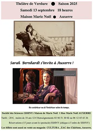 Théâtre : "Sarah Bernhardt s’invite à Auxerre !" avec Véronique Fourcaud