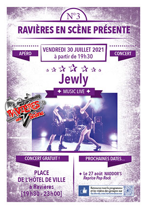 Apéro-concert avec Jewly (rock engagé et émouvant) dans le cadre de Ravières en Scène (saison 6)