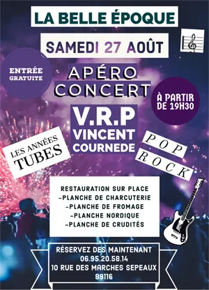 Apro-concert avec V.R.P Vincent Cournde (Les Annes Tubes / Pop rock)