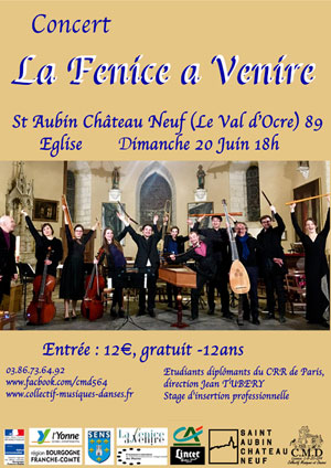 Concert de l'Ensemble La Fenice a Venire sous la direction de Jean Tubéry avec les étudiants du CRR de Paris