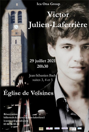 Concert de musique classique par Victor Julien-Laferrire : Suites 3, 4 et 5 pour violoncelle de Jean-Sbastien Bach