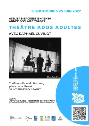Cours de théâtre adultes – Saint-Julien-du-Sault (Salle Alain Bashung)