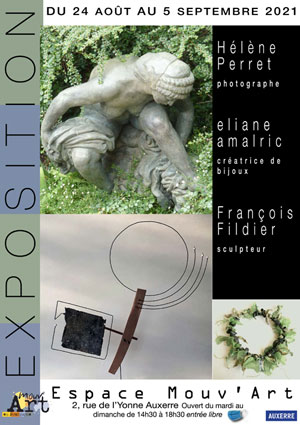 Exposition : Hlne Perret (photographe), Eliane Amalric (cratrice de bijoux) et Franois Fildier (sculpteur)
