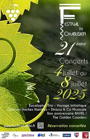 21ème Festival du Chablisien : Concert Musique du monde avec Eucalyptus Trio (violon, contrebasse, guitare) + dégustation de Chablis