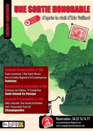 Lecture-spectacle "Une sortie honorable" d'après le récit d'Éric Vuillard avec la Compagnie Premier Baiser – Saint-Amand-en-Puisaye / Nièvre (Communs du Château)