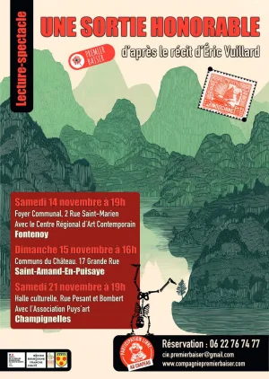 Lecture-spectacle "Une sortie honorable" d'après le récit d'Éric Vuillard avec la Compagnie Premier Baiser – Fontenoy (Foyer Communal)