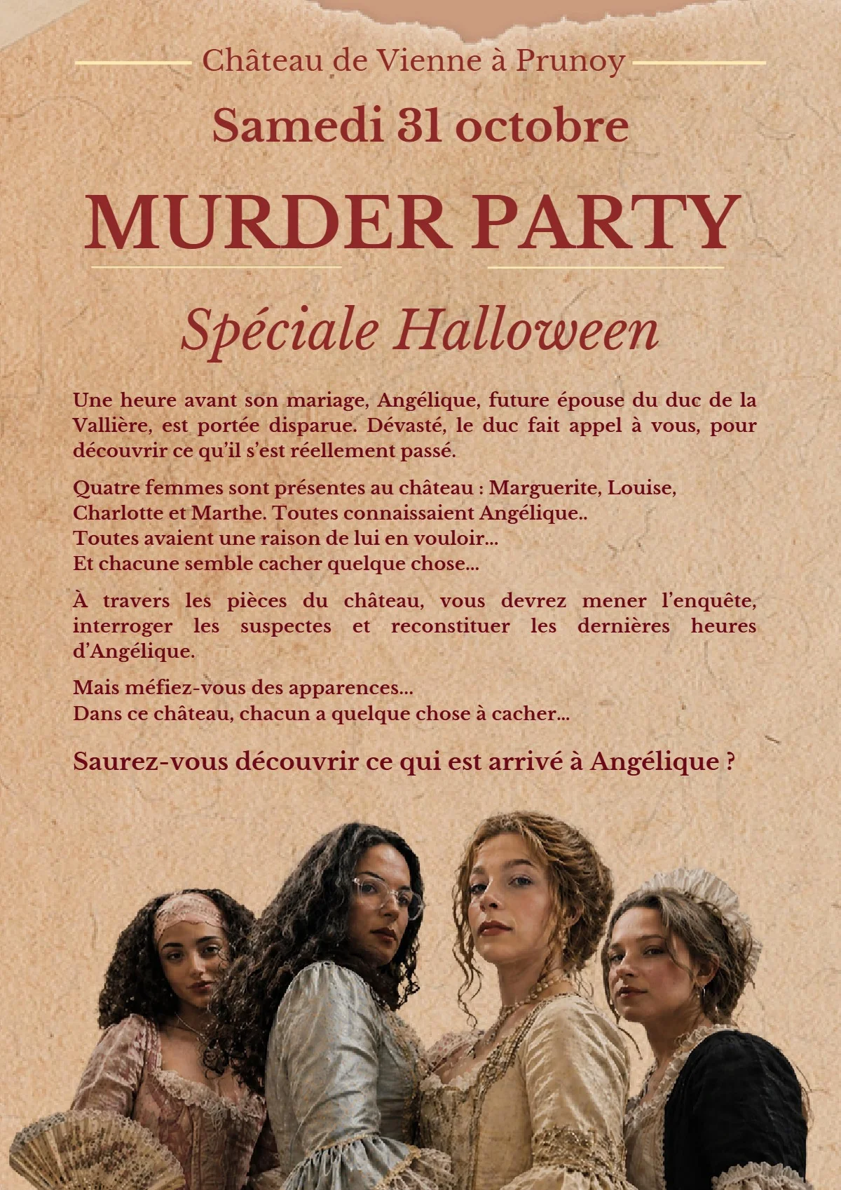 Murder Party spéciale Halloween (Une création de l’Association La Boucle d’Art et de la Compagnie Les Tubercules) – Prunoy (Château de Vienne à Prunoy) (affiche de l’événement)