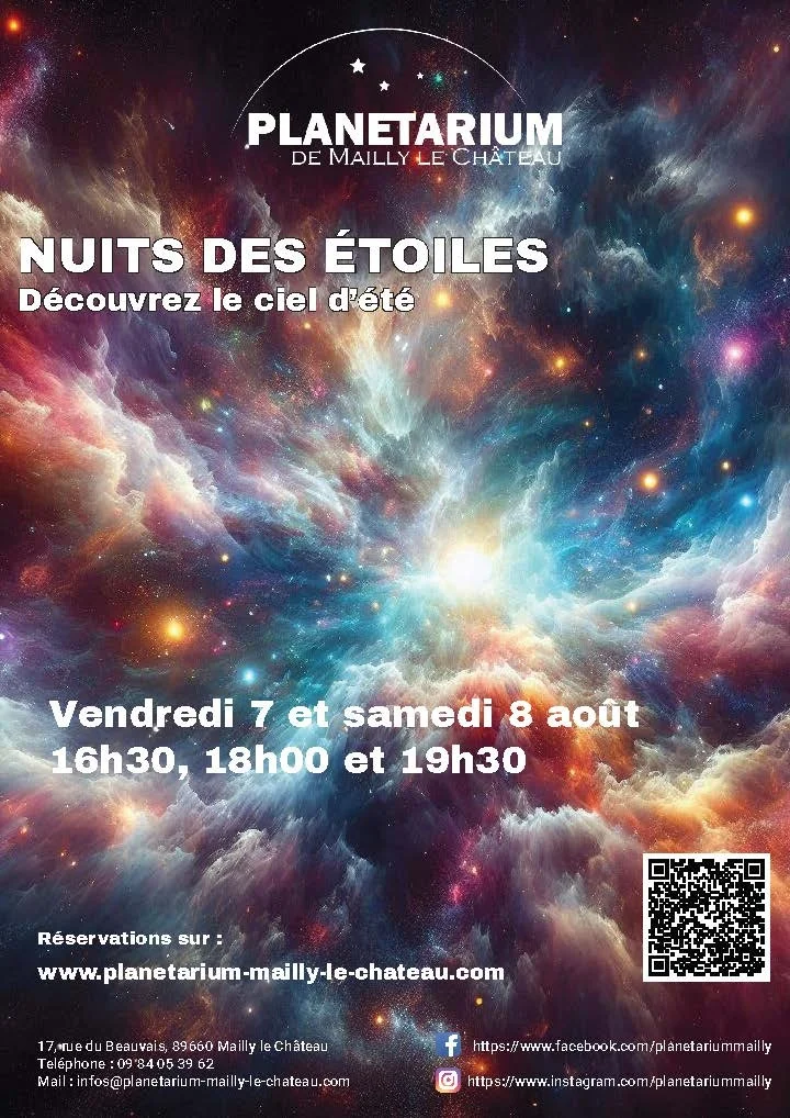 Séance spéciale Nuit des étoiles 2026 – Mailly-le-Château (Planétarium - Espace nature du Beauvais) (affiche de l’événement)