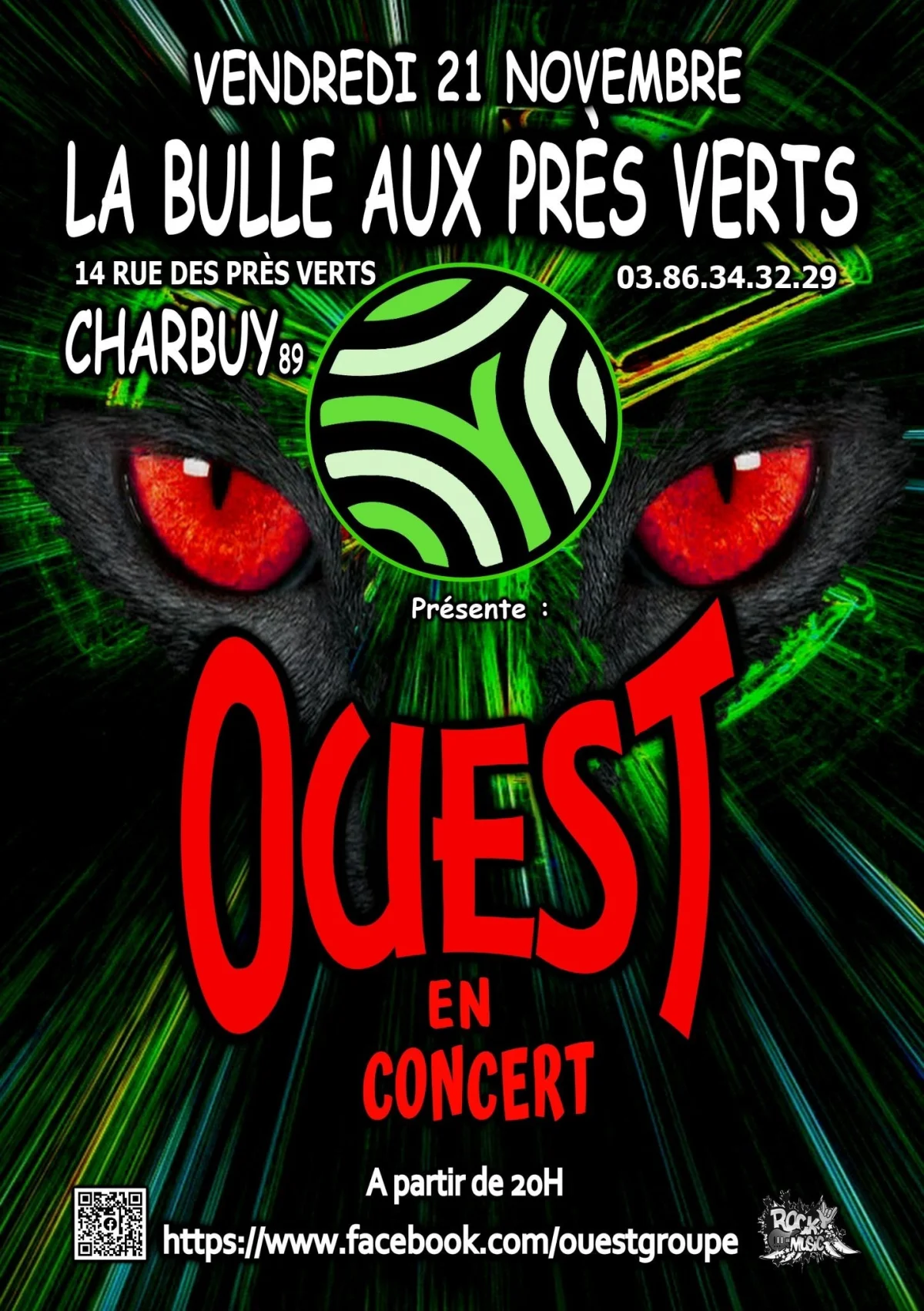Ouest en concert (pop rock) – Charbuy (La Bulle aux prés verts) (affiche de l’événement)