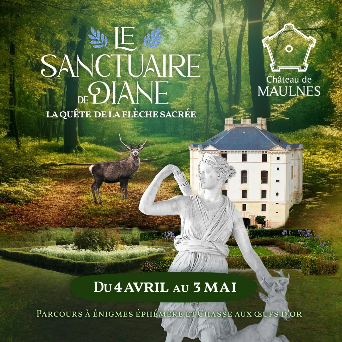 Parcours à énigmes : La quête de la flèche sacrée – Cruzy le Châtel (Château de Maulnes) (affiche de l’événement)