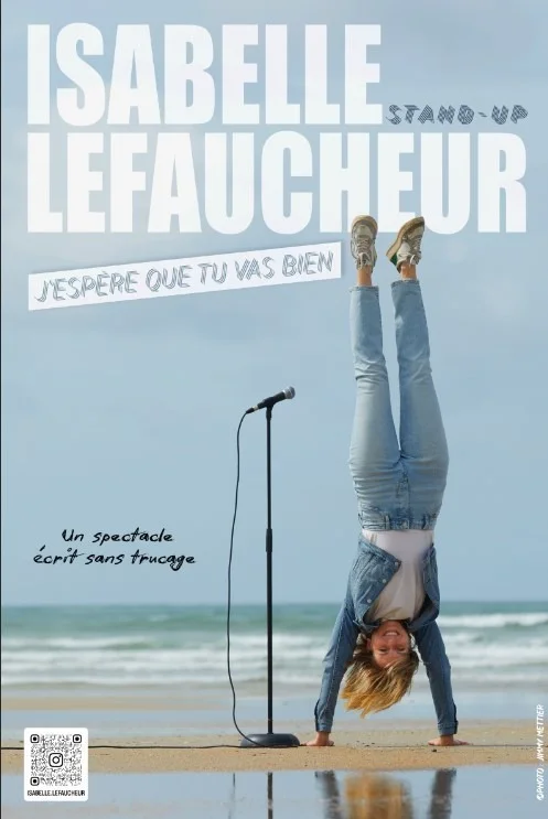 Isabelle Lefaucheur / J'espère que tu vas bien / Stand up – Auxerre (péniche théâtre La Scène des Quais) (affiche de l’événement)