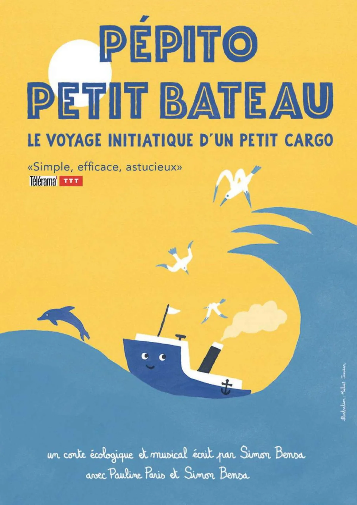 Pépito petit bateau / des 3ans – Auxerre (péniche théâtre La scène des quais) (affiche de l’événement)