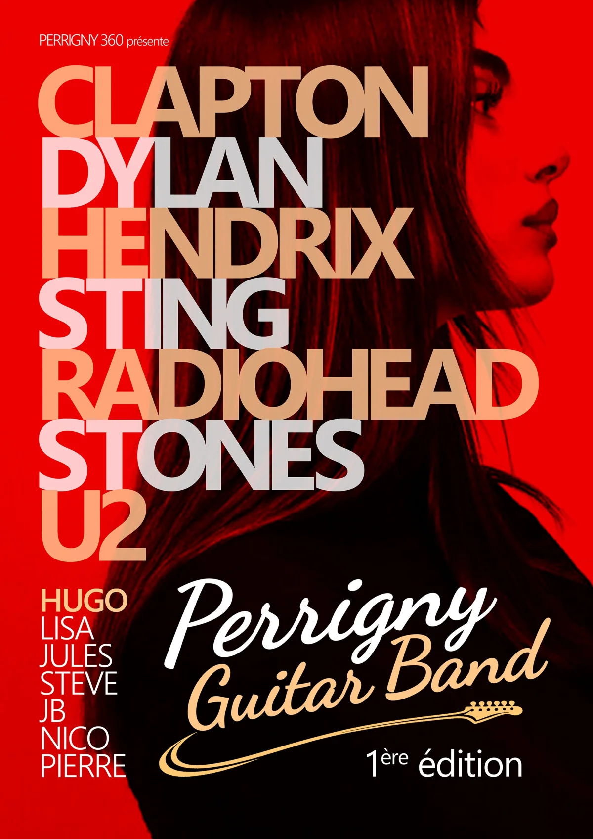 Perrigny Guitar Band (1ère édition) : Concert unplugged autour de Clapton, Dylan, Hendrix, Sting, Radiohead, Rolling Stones, U2 et autres – Perrigny (Salle polyvalente) (affiche de l’événement)
