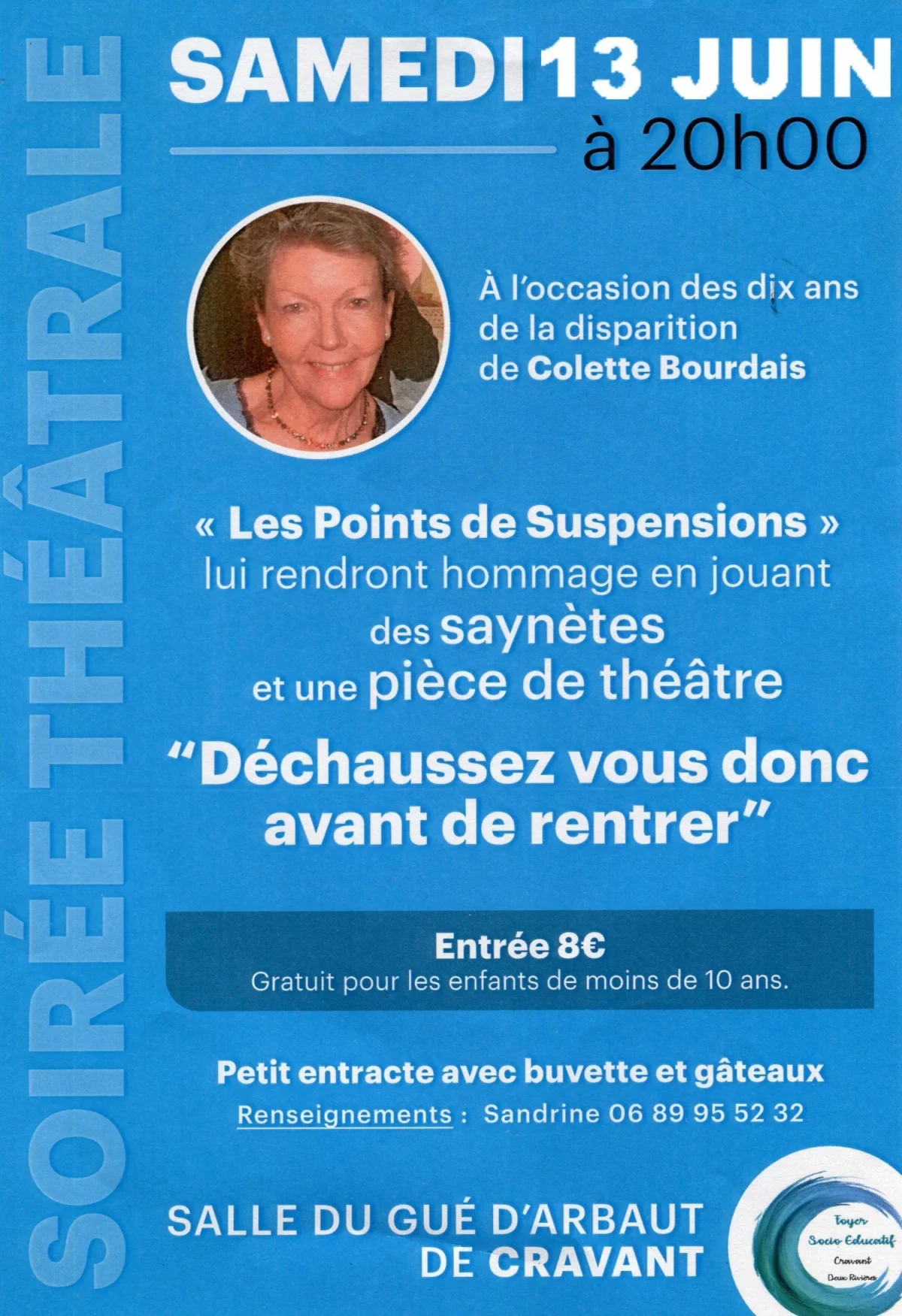 Pièce de théâtre "Déchaussez-vous donc avant de rentrer" – Cravant Deux Rivières (Salle du Gué dArbaut) (affiche de l’événement)
