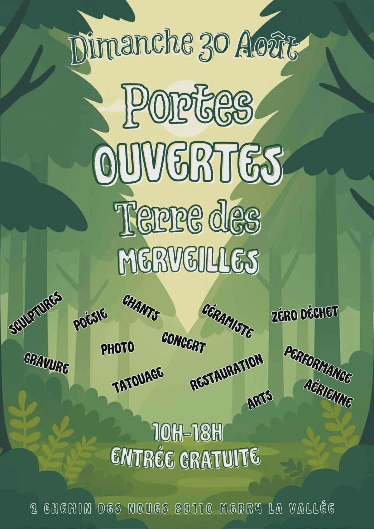 Portes ouvertes Terre des Merveilles – Merry-la-Vallée (Forêt) (affiche de l’événement)