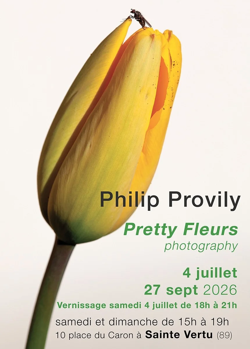 Exposition "Pretty Fleurs" (photographies de Philip Provily) – Sainte Vertu (Atelier Philip Provily) (affiche de l’événement)