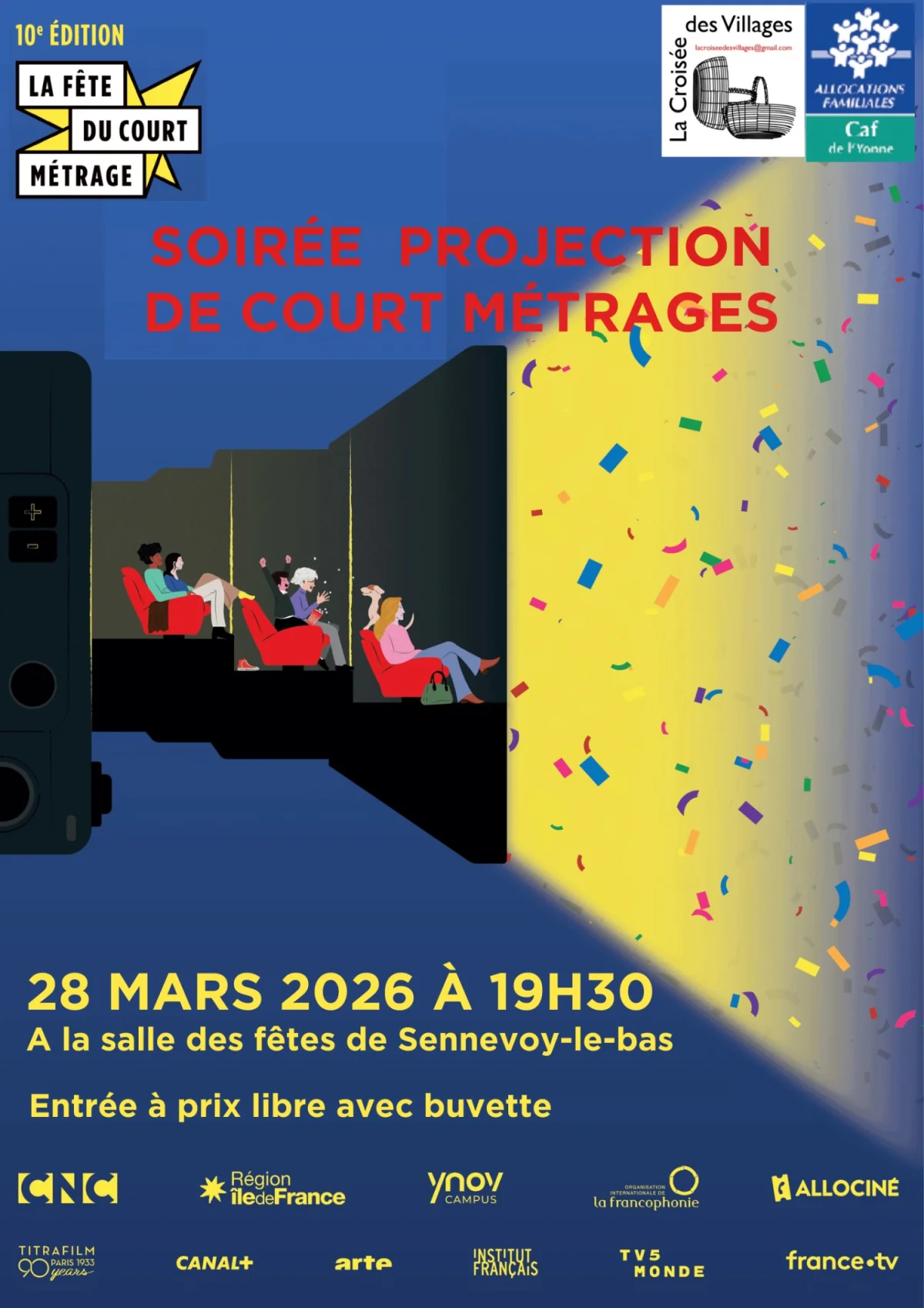 Projection de court métrages – Sennevoy le Bas (Salle des fêtes) (affiche de l’événement)