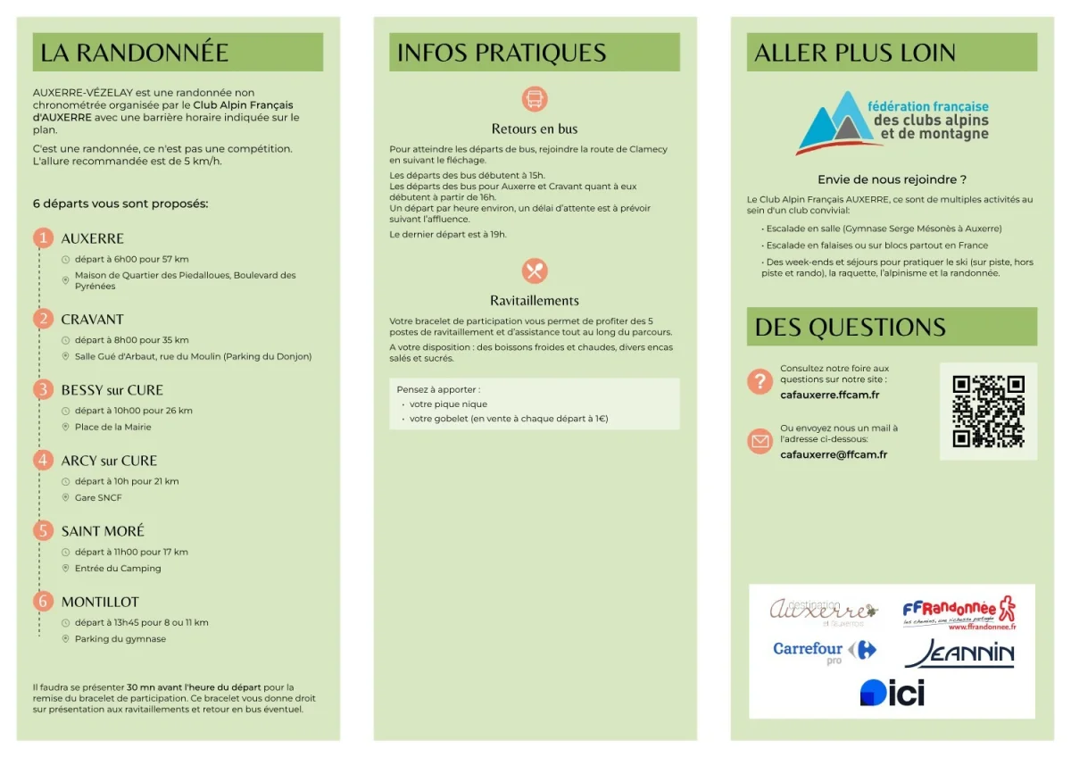 Randonnée Auxerre-Vézelay 57-35-26-21-17-8-11 km – Auxerre (Entre Auxerre et Vézelay ) (affiche de l’événement)