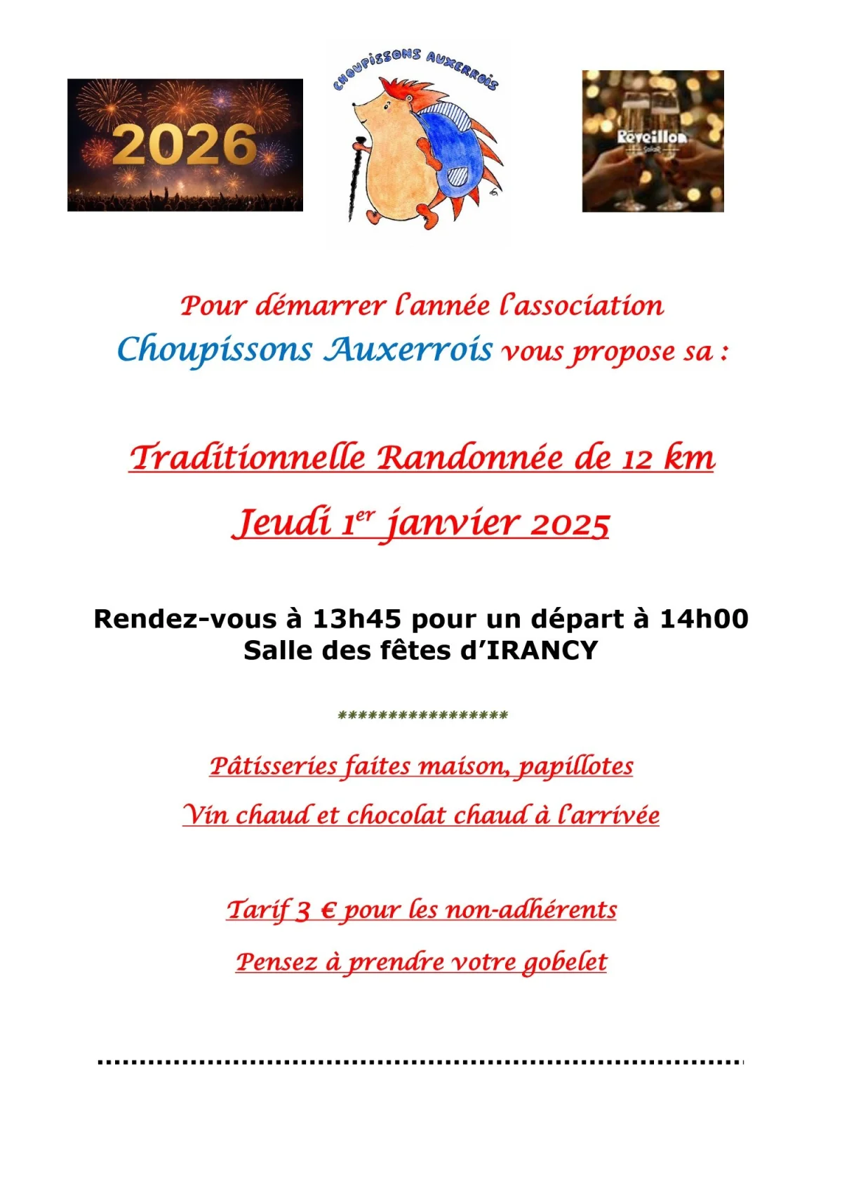 Randonnée du 1er de l'an – Irancy (Salle des fêtes) (affiche de l’événement)