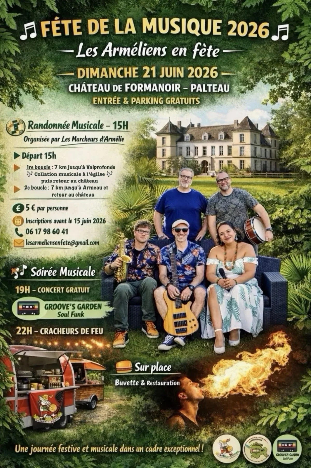 Randonnée musicale et fête de la musique au château de Formanoir – Armeau (Château de Formanoir Palteau Armeau) (affiche de l’événement)