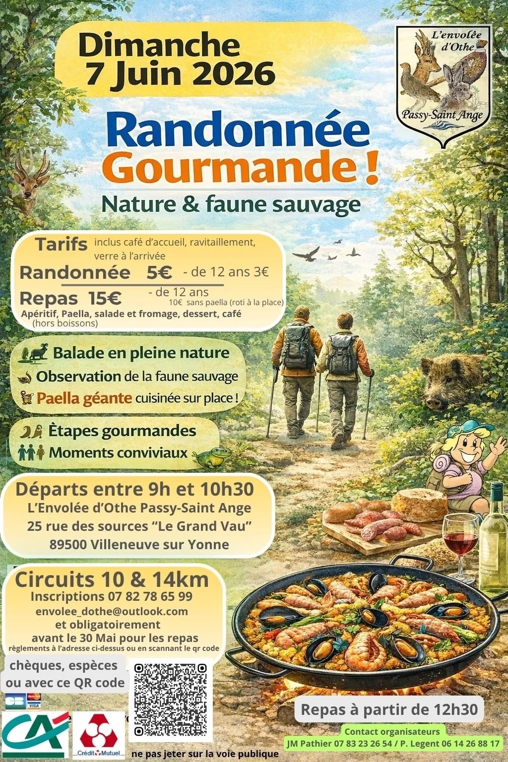 Randonnée pédestre Gourmande Nature et Faune Sauvage / 10 et 14km / Concert gratuit à 14h30 avec le groupe Millenium Blues – Villeneuve sur Yonne (En plein air) (affiche de l’événement)