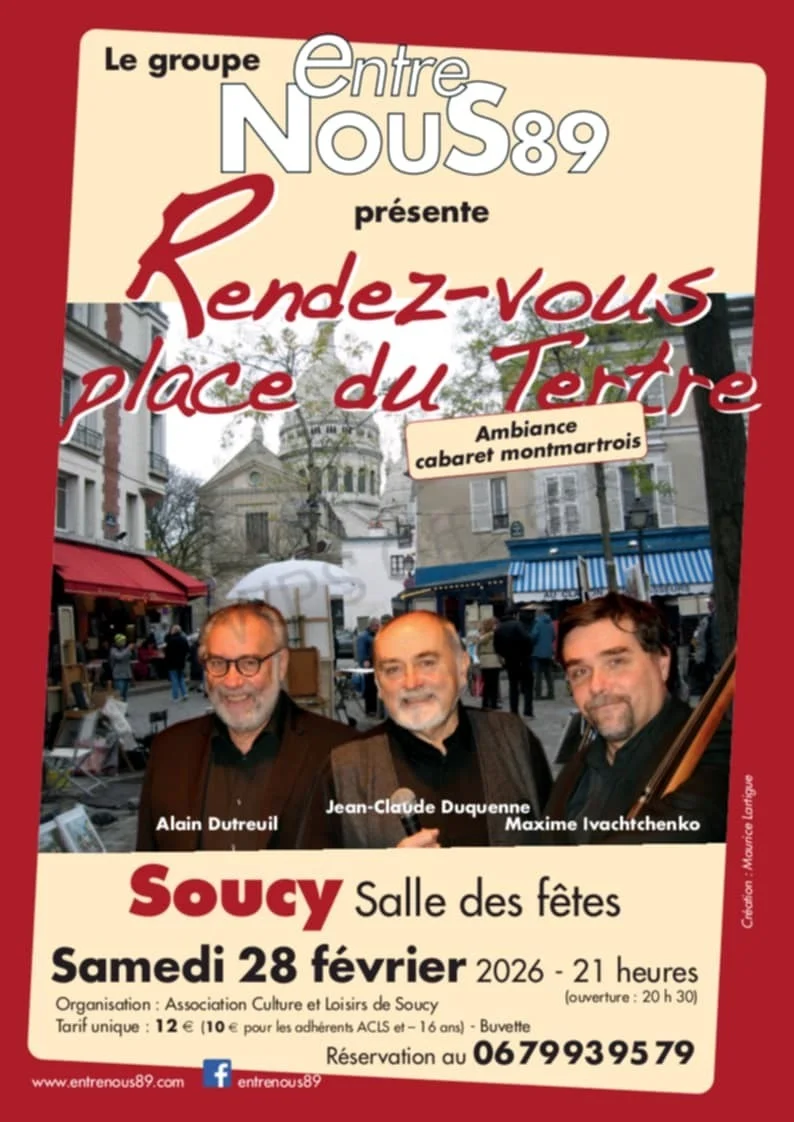 Rendez-vous Place du Tertre – Soucy (Salle des fêtes) (affiche de l’événement)