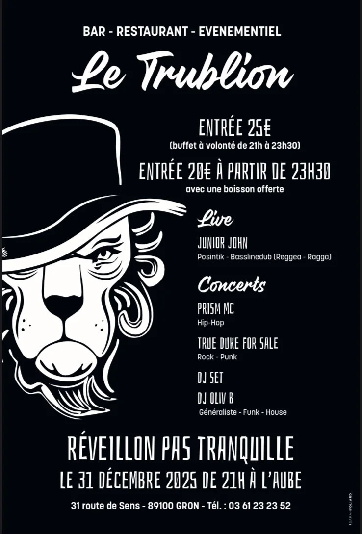 Réveillon pas tranquille ! – Gron (Le Trublion) (affiche de l’événement)
