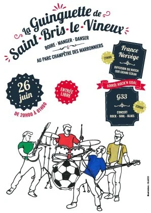 Rock'n Goal : diffusion du match de foot de la coupe du monde France/Norvège et concert Rock/Soul/Blues – Saint-Bris-le-Vineux (Parc Champêtre des Marronniers) (affiche de l’événement)
