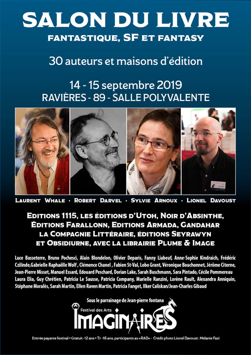 FESTIVAL DES IMAGINAIRES DU TONNERROIS : SALON DU LIVRE FANTASTIQUE, SF et FANTASY avec 30 auteurs et maisons d'édition (sous le parrainage de Jean-Pierre Fontana)