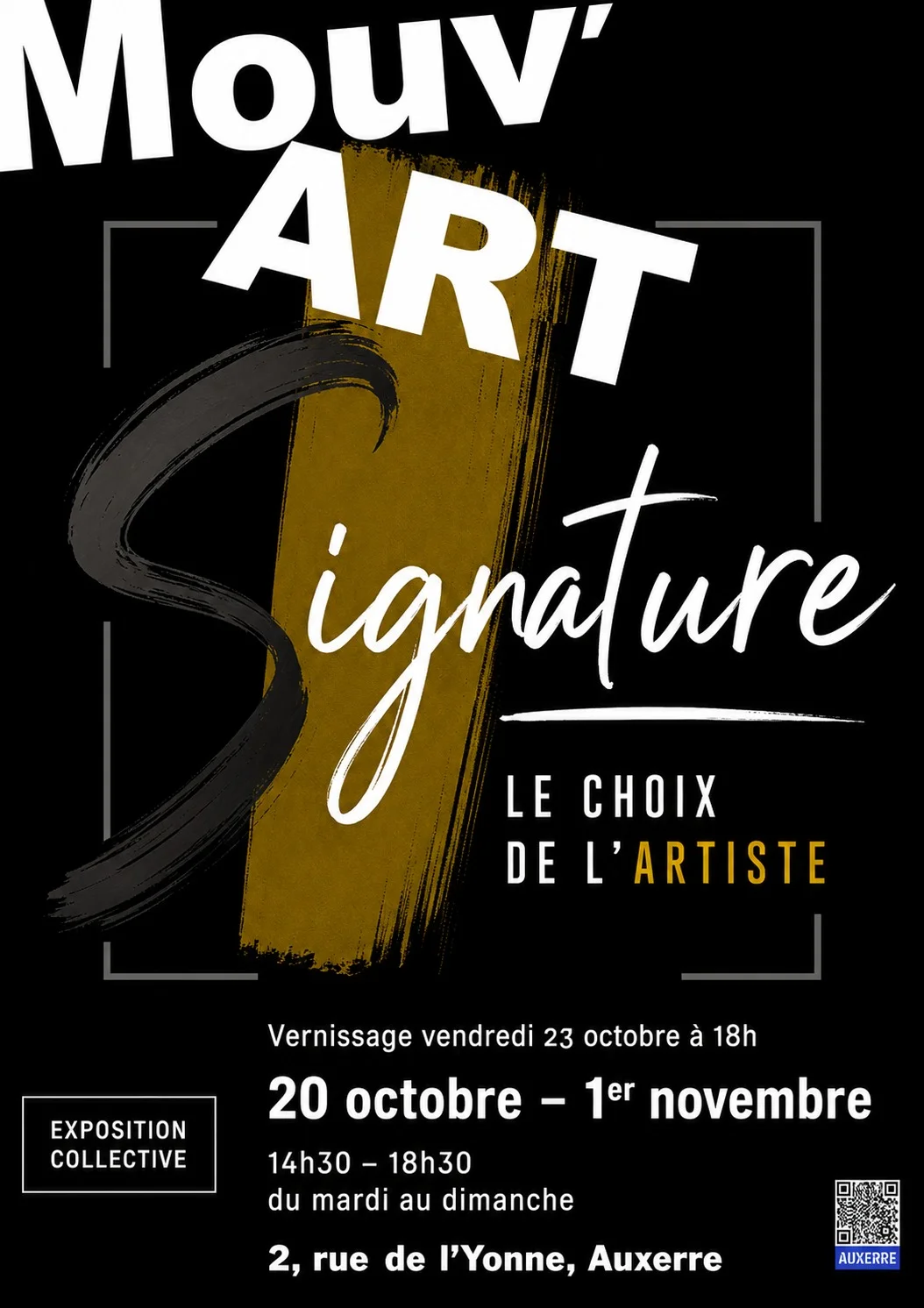 Signature : le choix de l'artiste – Auxerre (Espace mouv'art) (affiche de l’événement)
